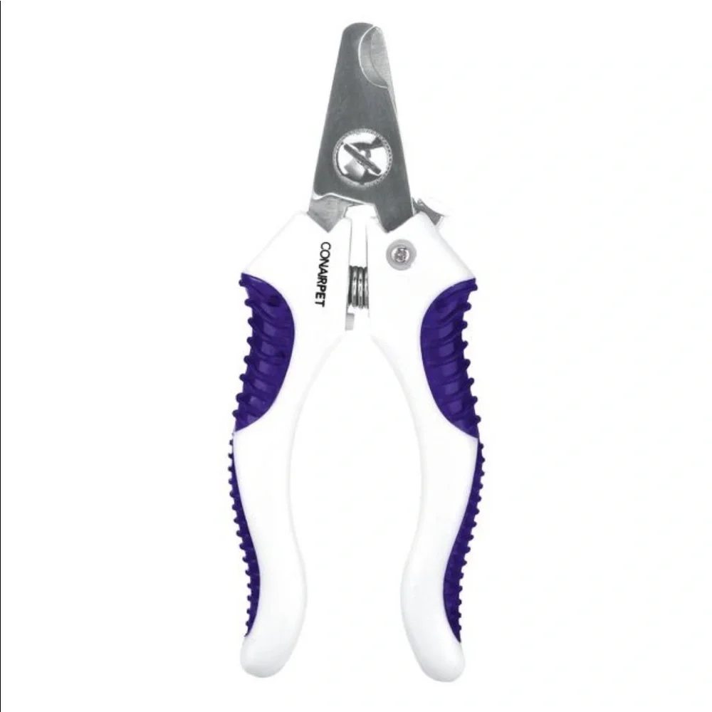 NEW! ConairPET Small Nail Dog and Cat Clipper Ergonomic Handle Purple and White